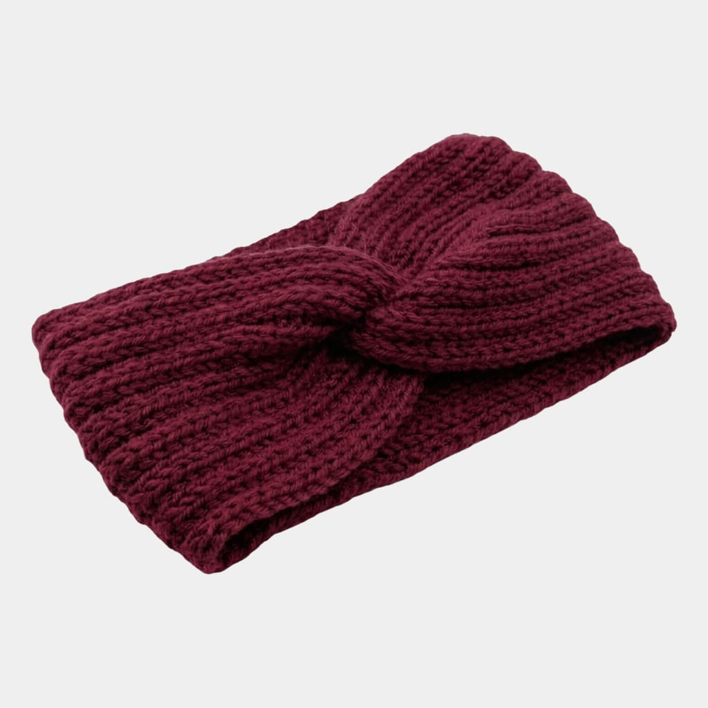 Bandeau en laine bordeaux uni