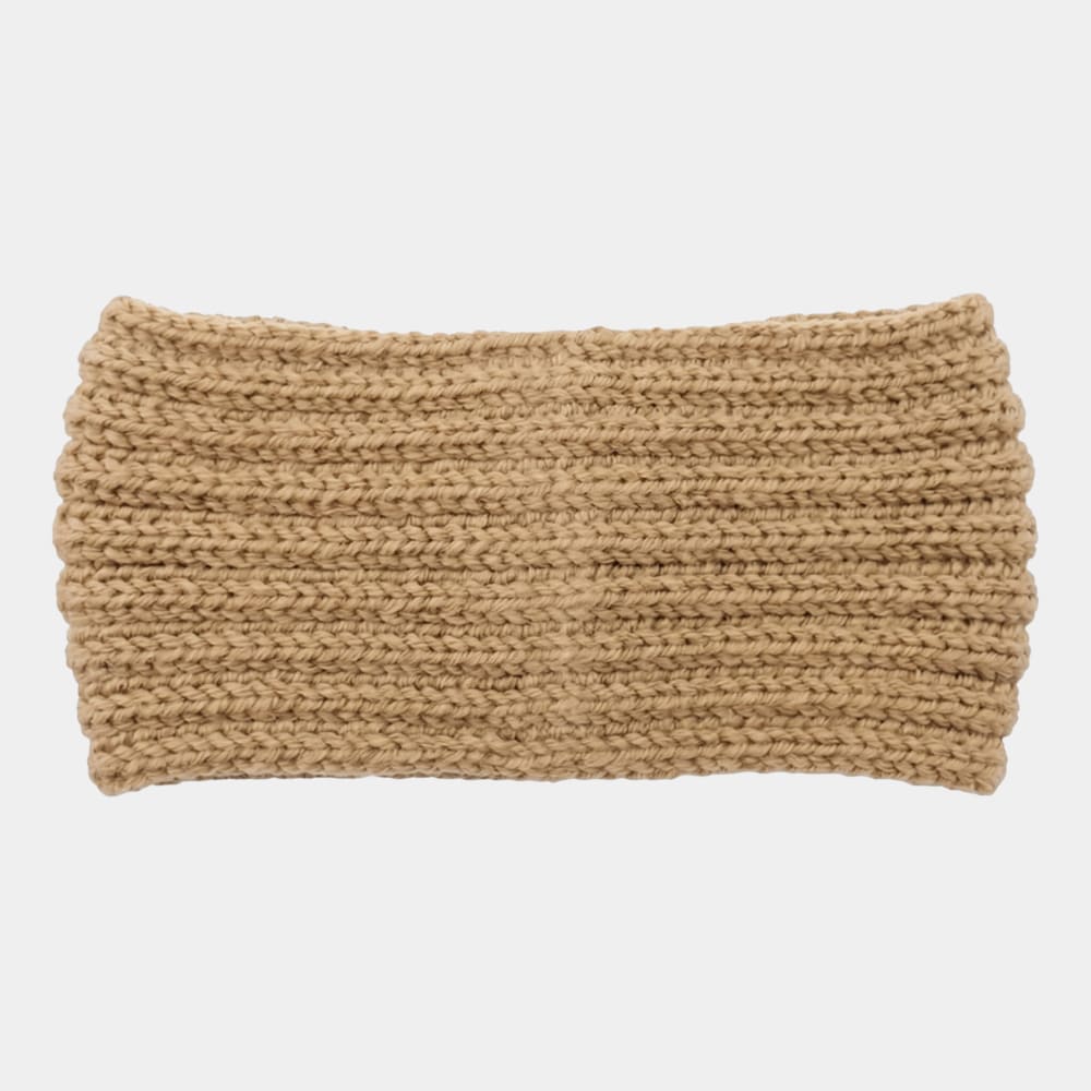 Bandeau en laine camel uni