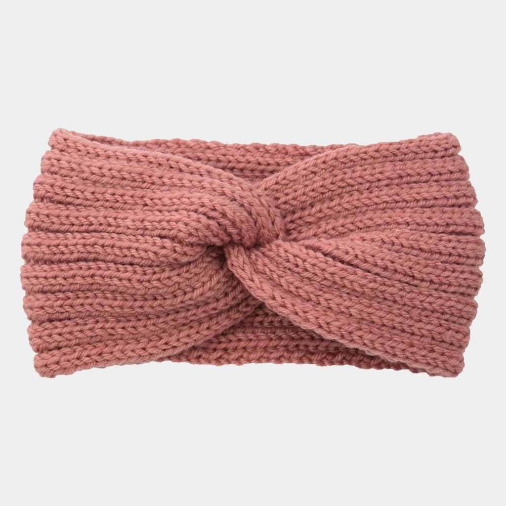 Dark Pink Knit Headband | Meolina display picture 2