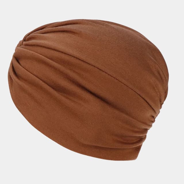 Turban croisé marron