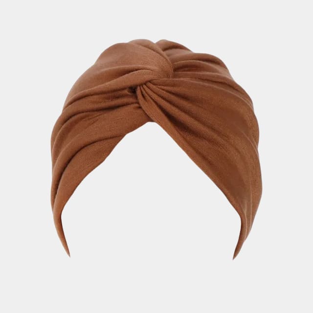 Turban croisé marron