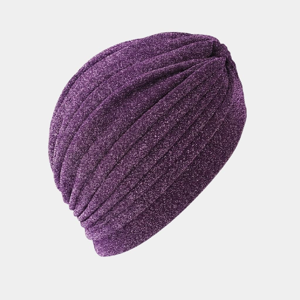 Turban violet avec paillettes