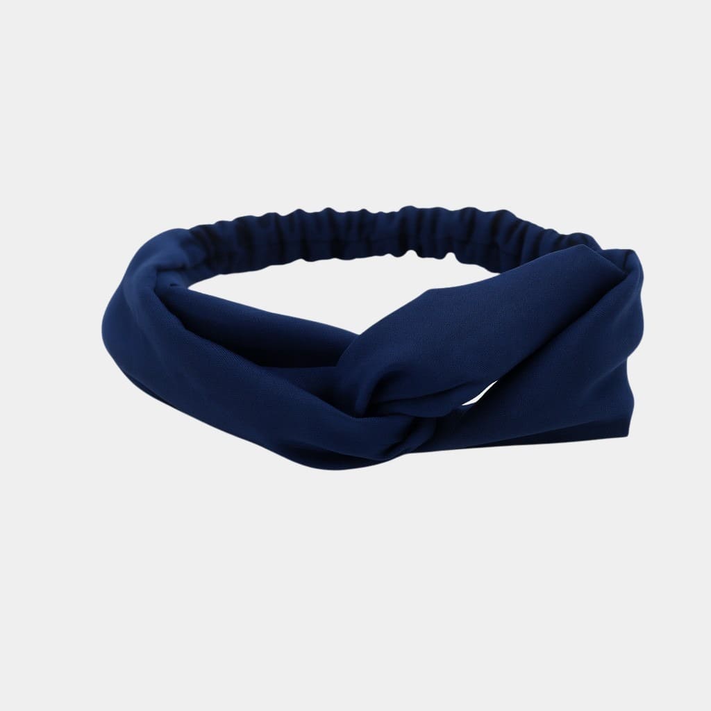 Bandeau bleu marine uni avec nœud
