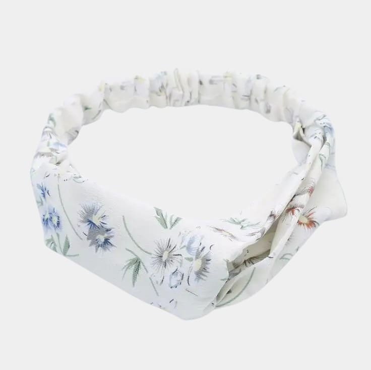 Bandeau fleuri blanc cassé