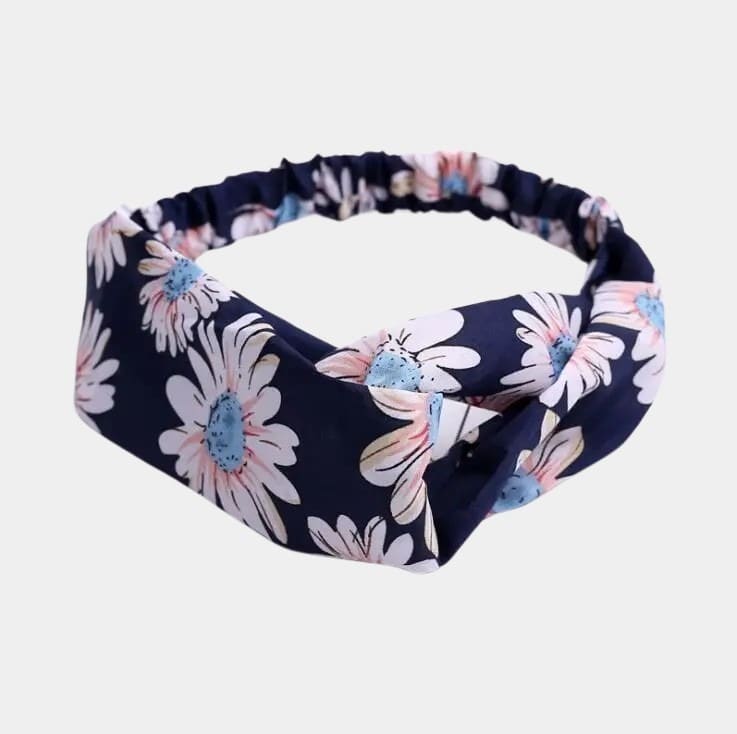 Bandeau fleuri bleu