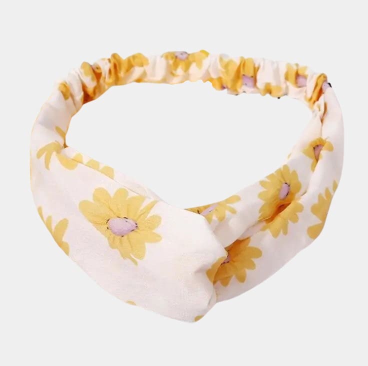 Bandeau floral blanc