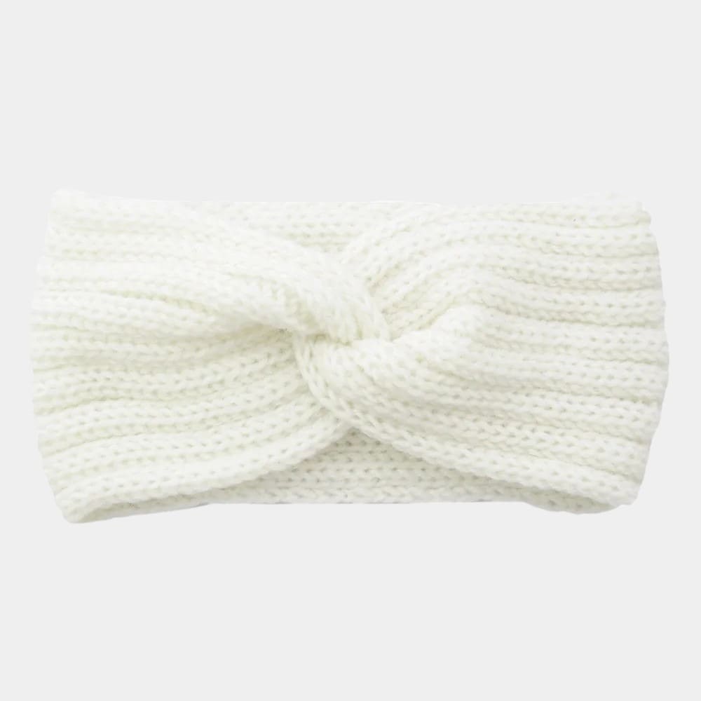 Bandeau en laine blanc uni