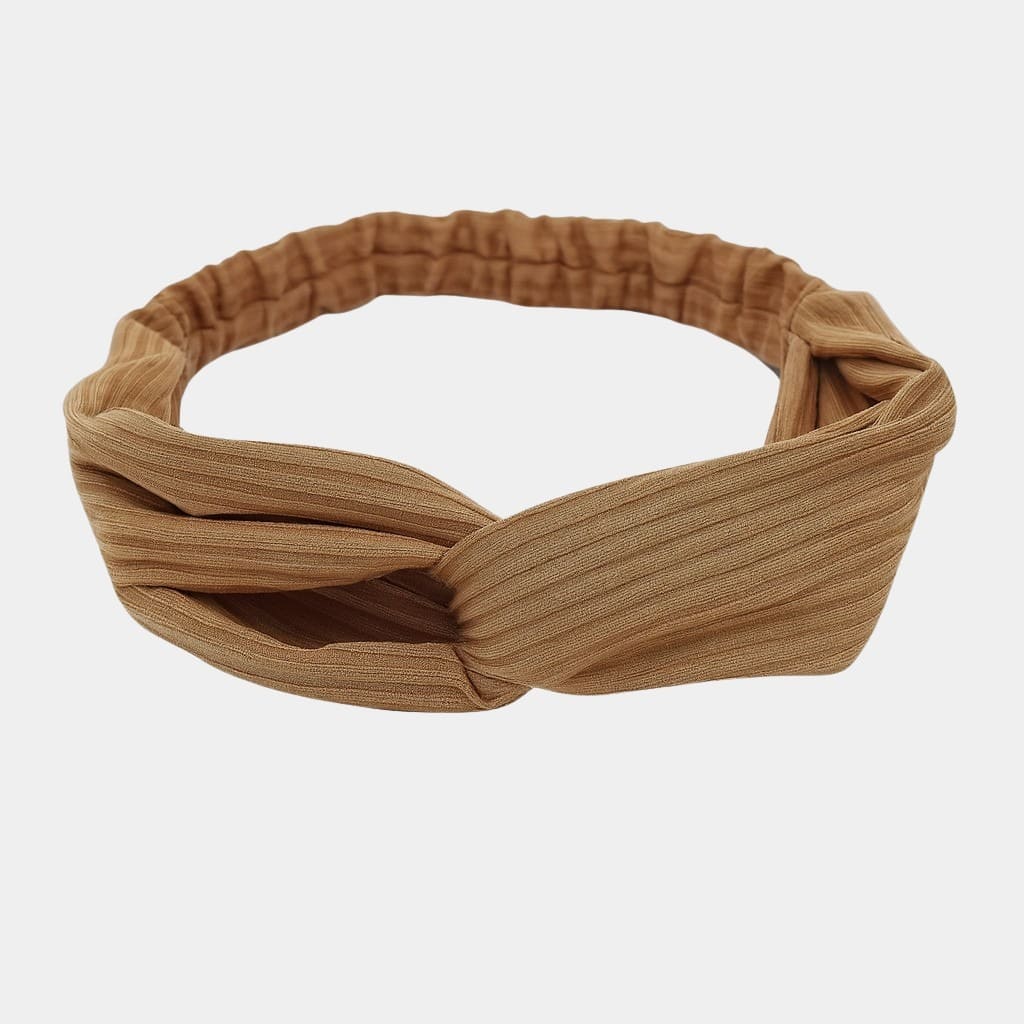Bandeau marron rayé avec nœud