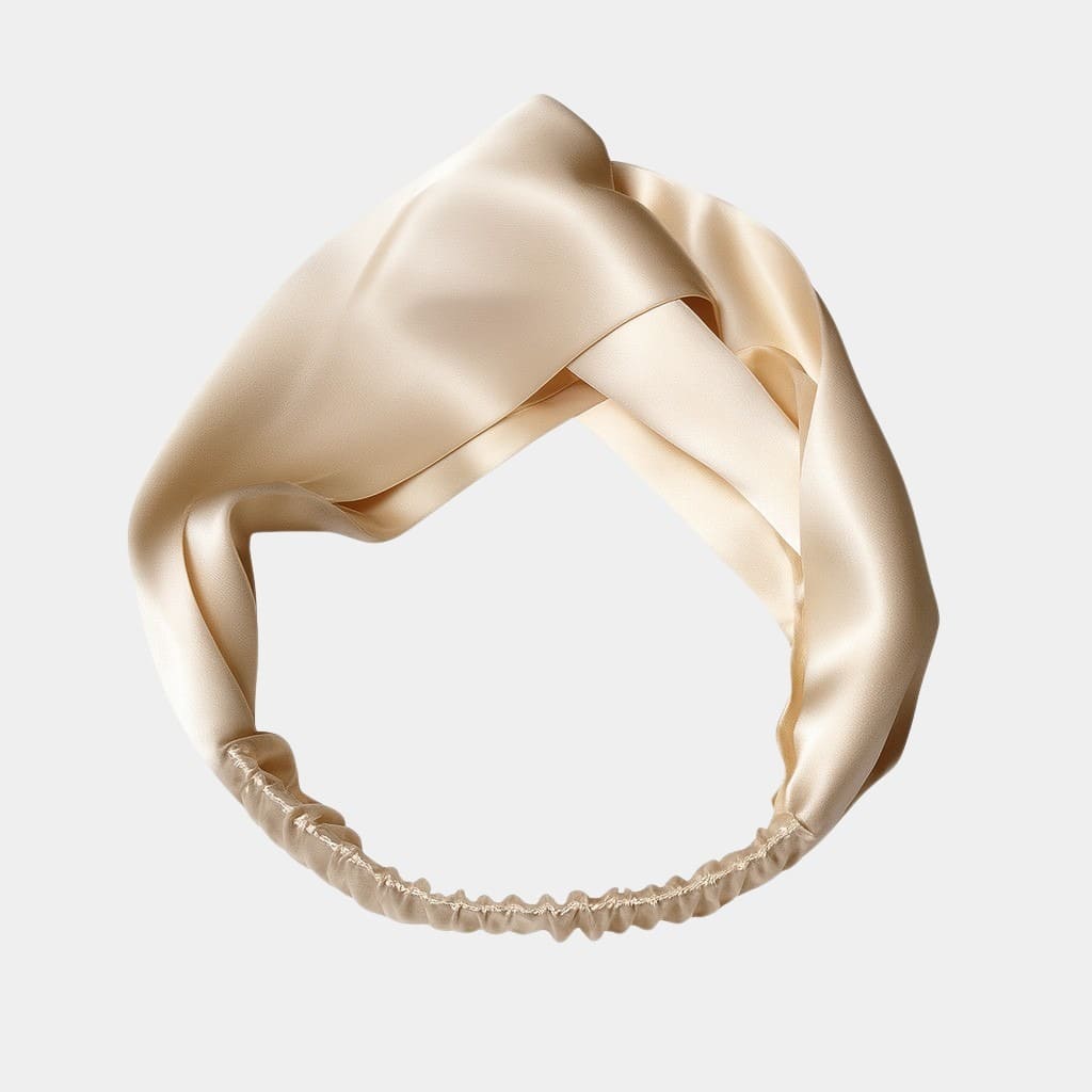 Bandeau en soie beige