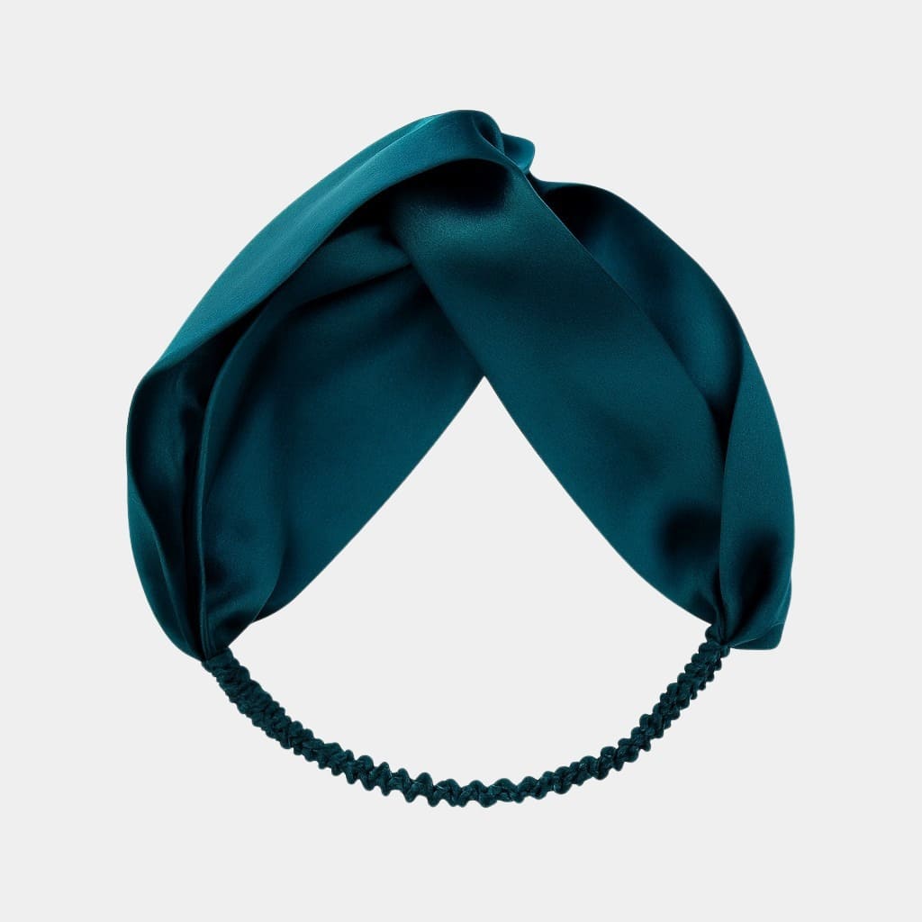 Bandeau en soie bleu