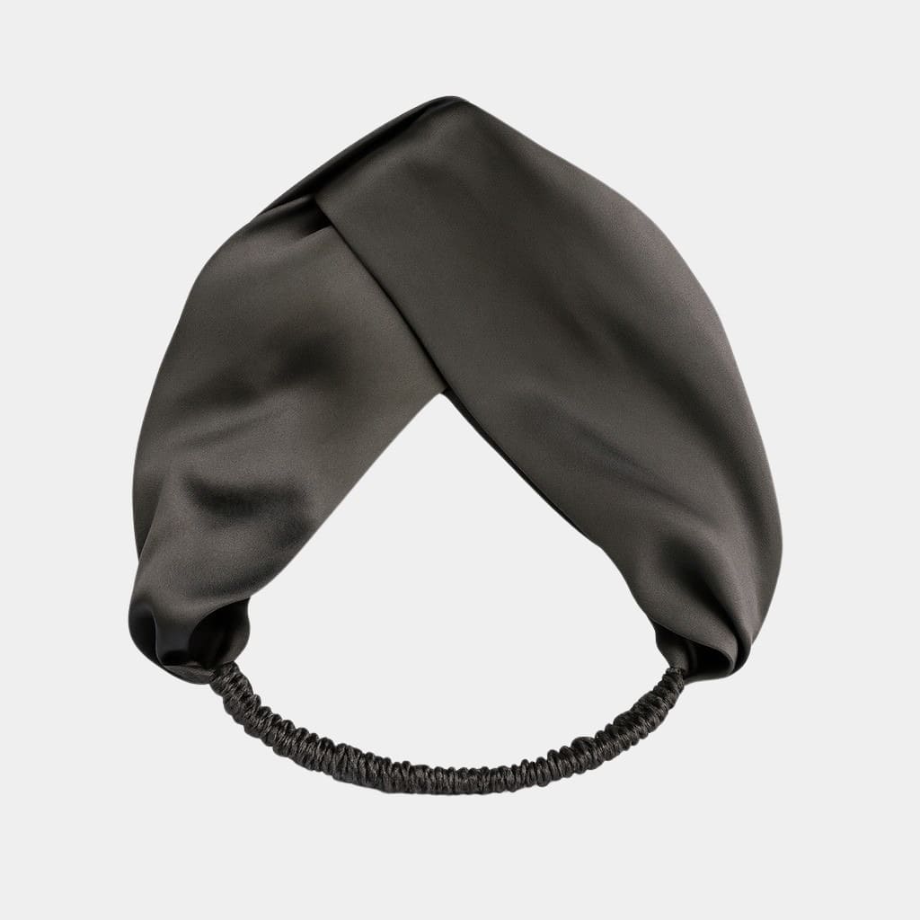 Bandeau en soie gris