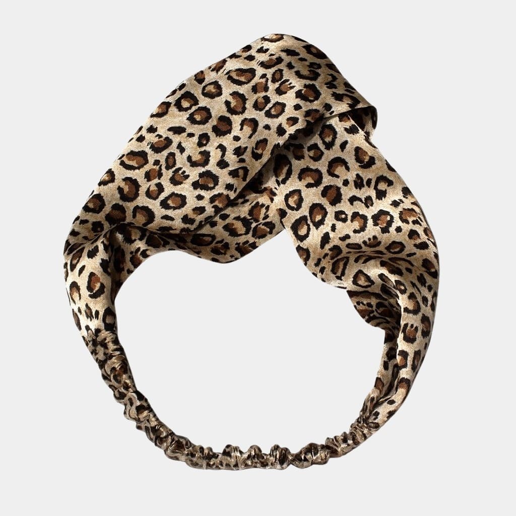 Bandeau en soie léopard