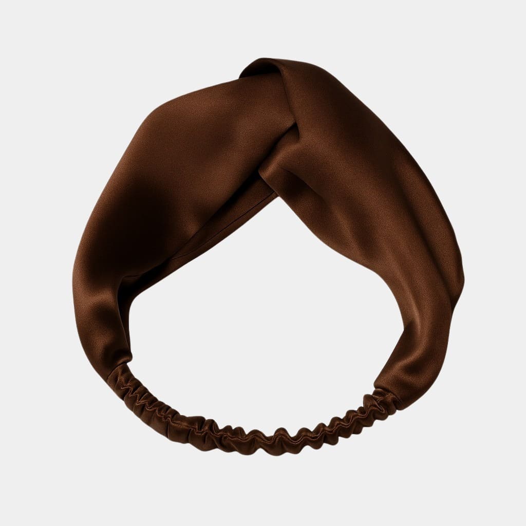 Bandeau en soie marron