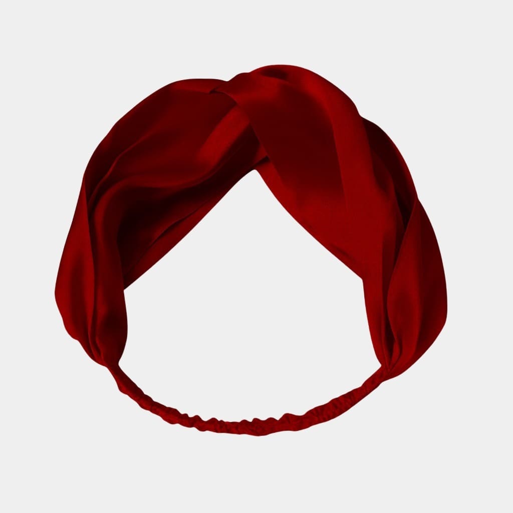 Bandeau en soie rouge