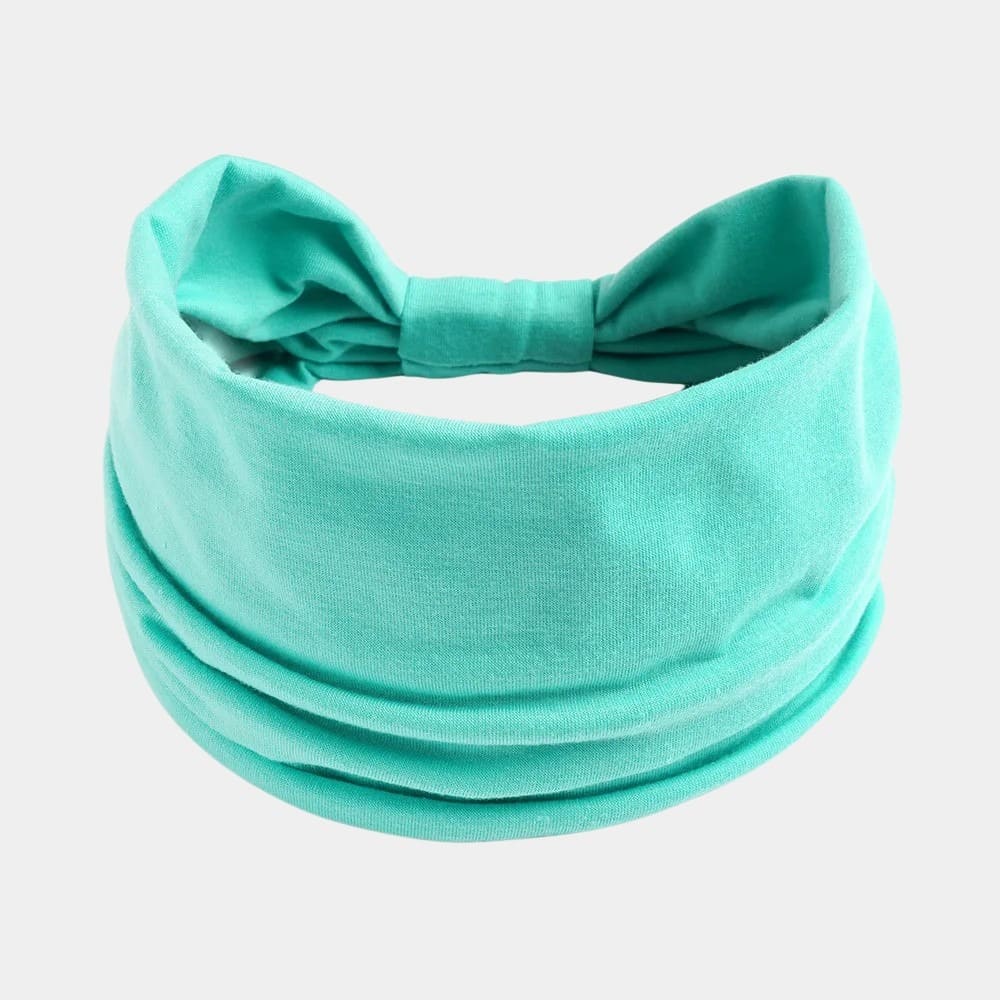 Bandeau turquoise large uni