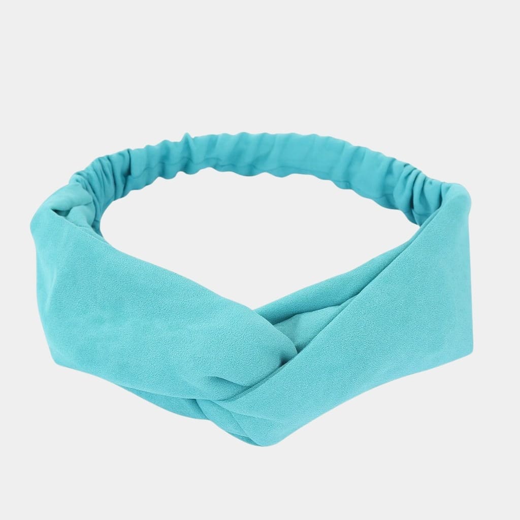 Bandeau turquoise uni avec nœud