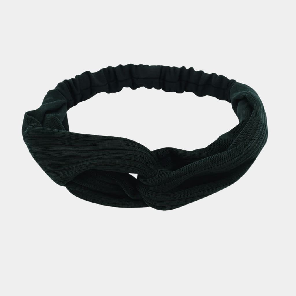 Bandeau vert foncé rayé avec nœud