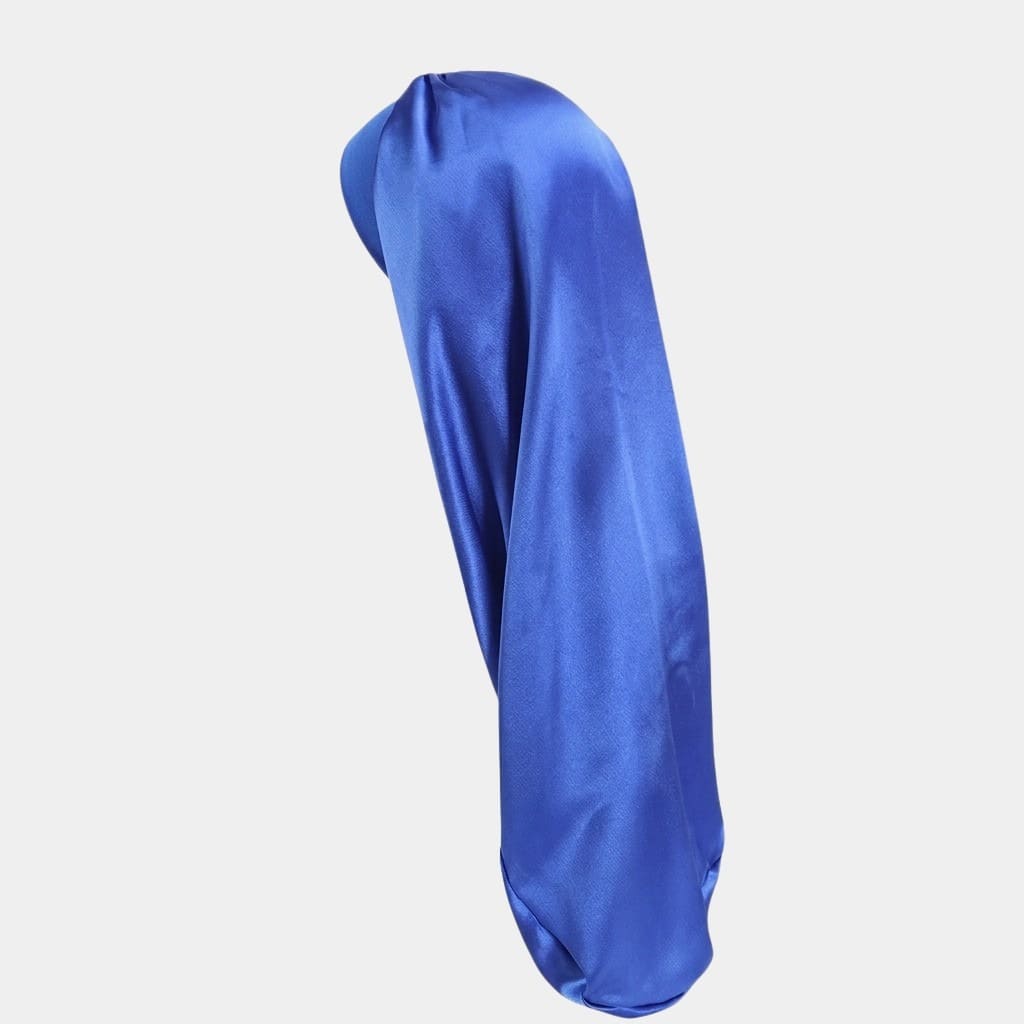 Bonnet de nuit en satin long bleu