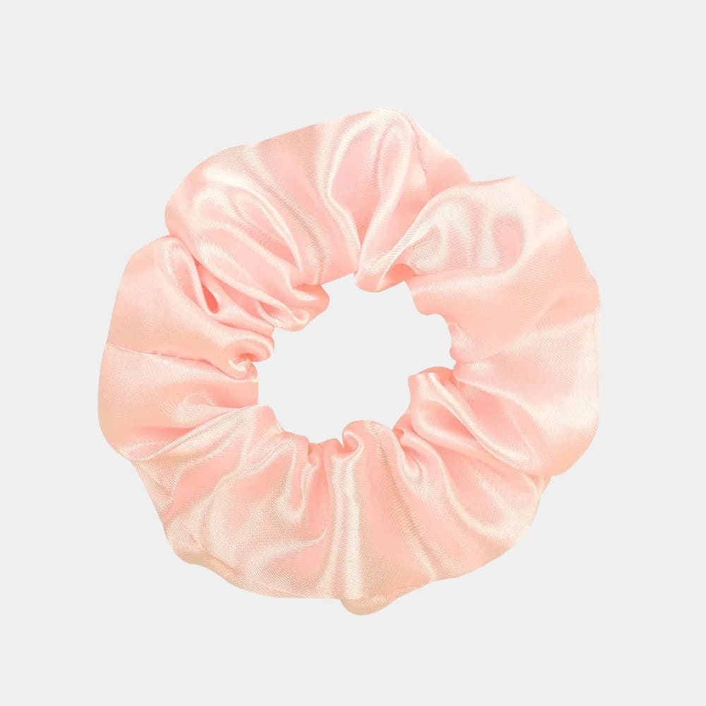 Chouchou en satin rose pâle