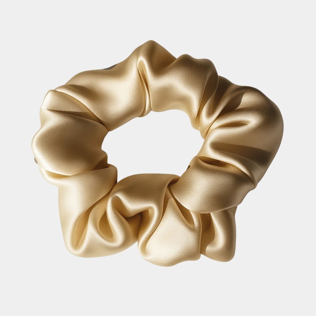Chouchou en soie beige