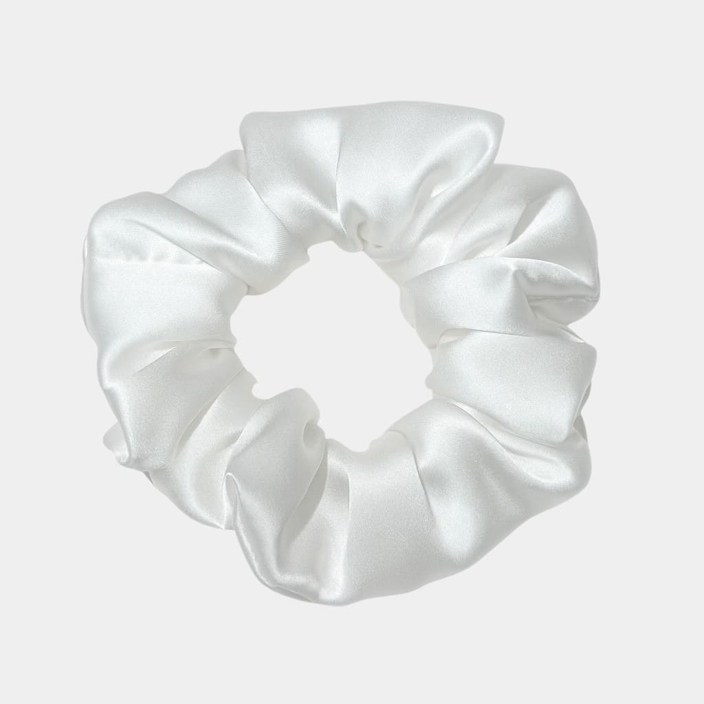 Chouchou en soie blanc