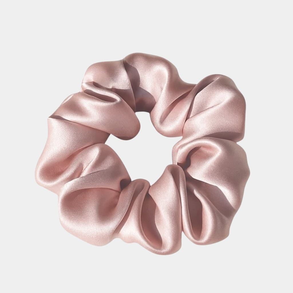Chouchou en soie rose pâle