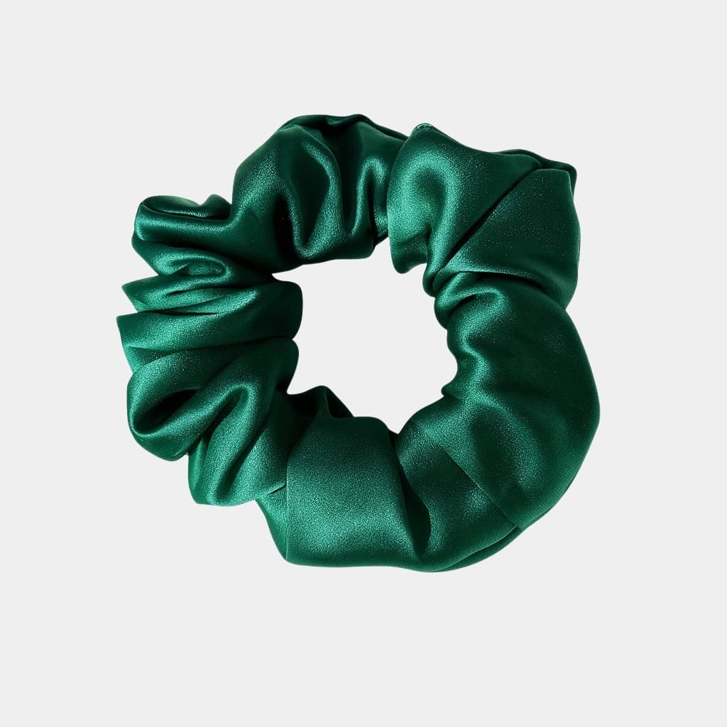 Chouchou en soie vert