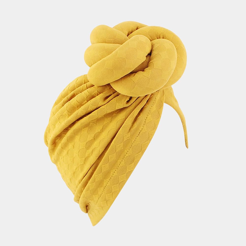 Turban africain jaune avec gros nœud