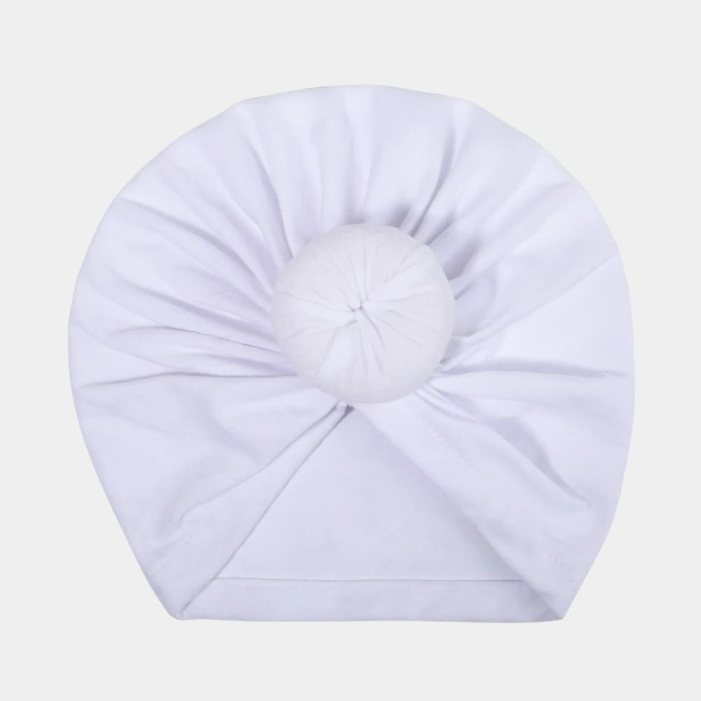 Turban bébé blanc avec nœud