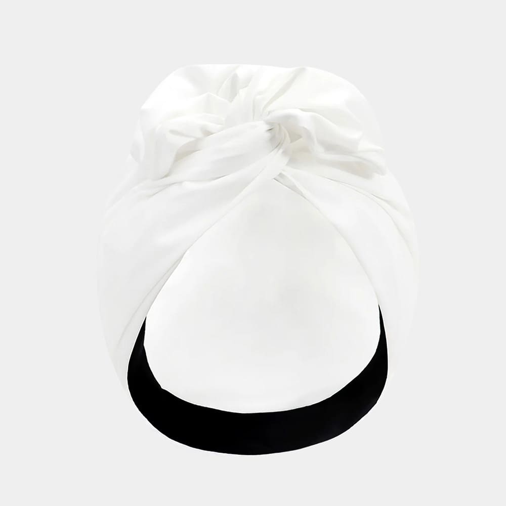 Turban blanc avec nœud