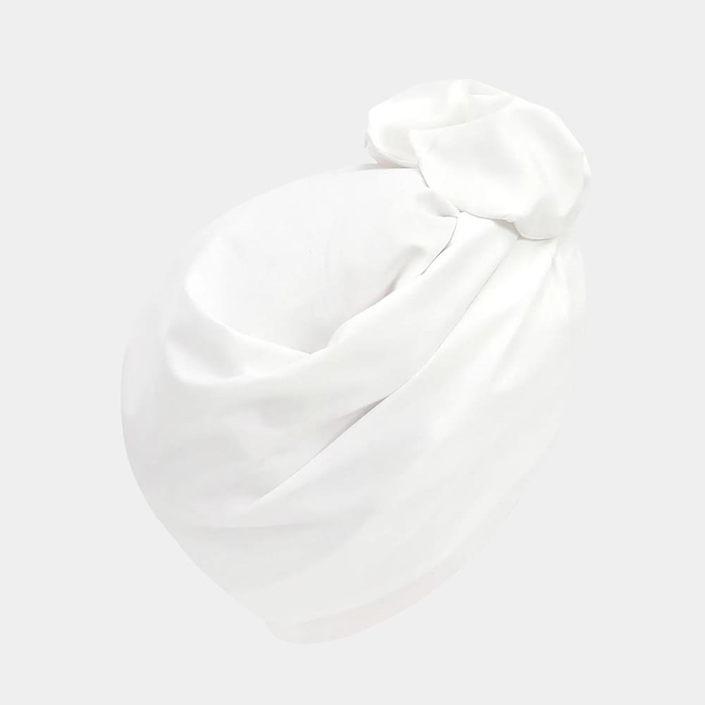 Turban blanc avec nœud