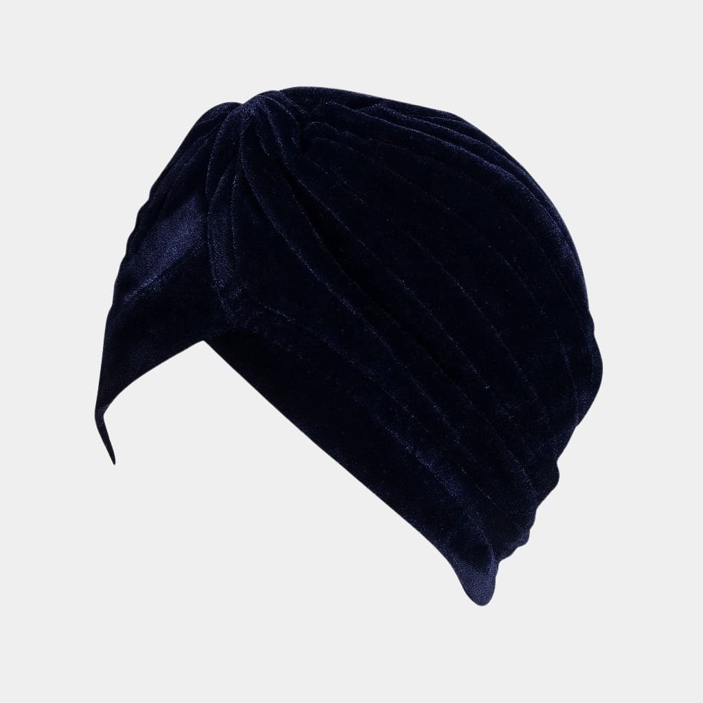 Turban bleu marine en velours