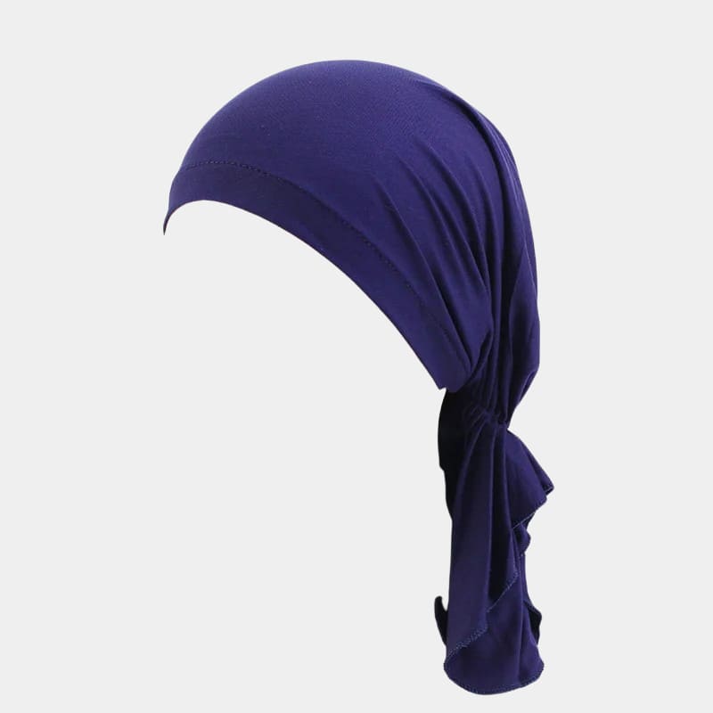 Turban foulard bleu marine