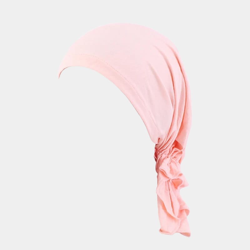 Turban foulard rose misty