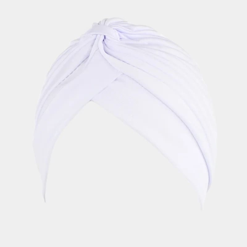 Turban plissé blanc