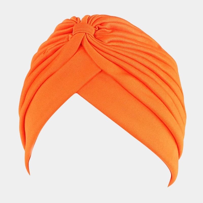 Turban plissé orange