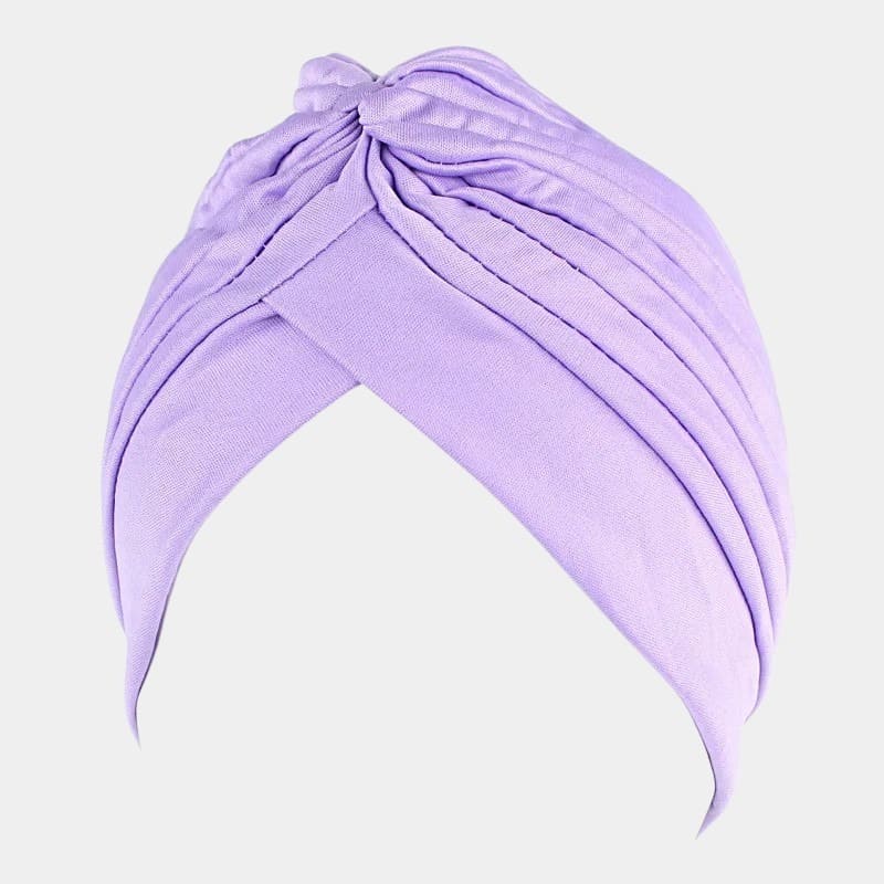 Turban plissé violet clair