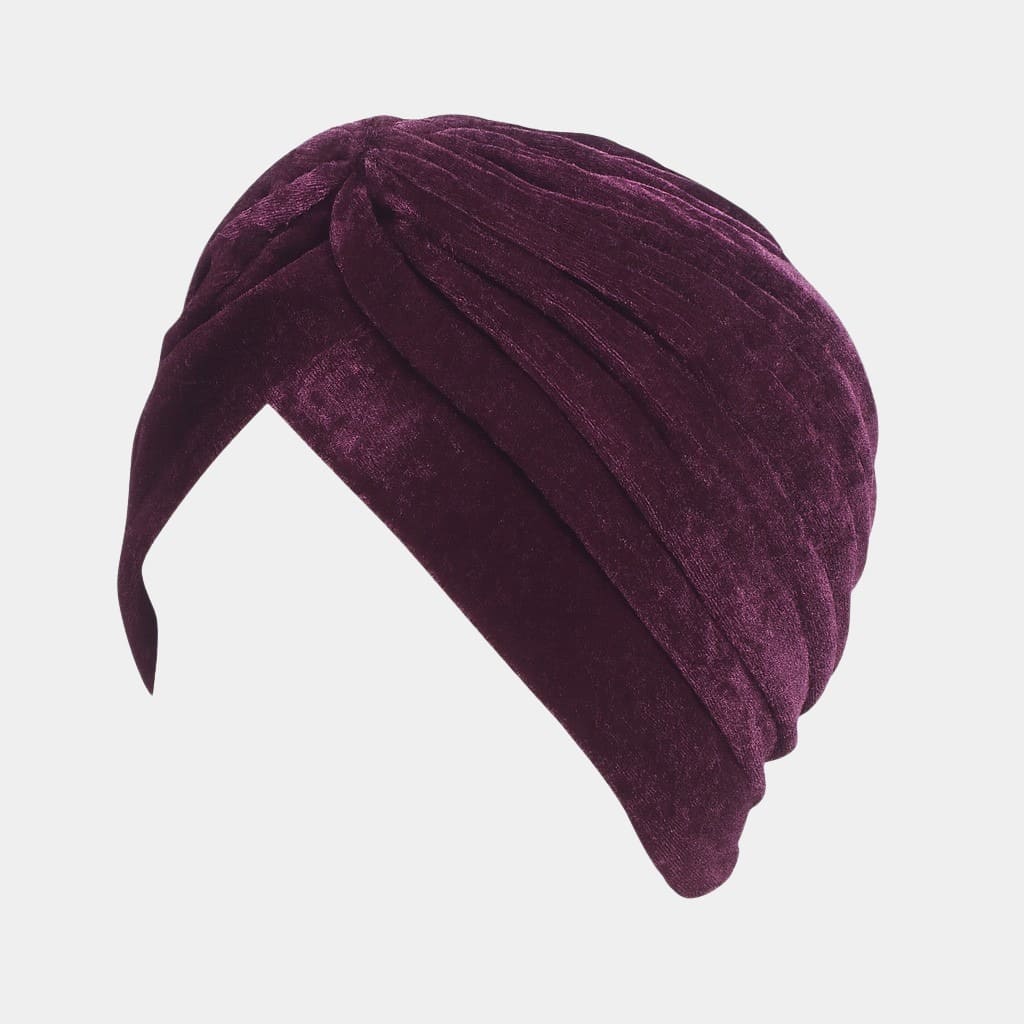 Turban violet en velours