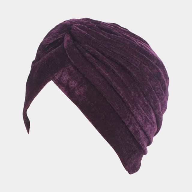 Turban violet en velours